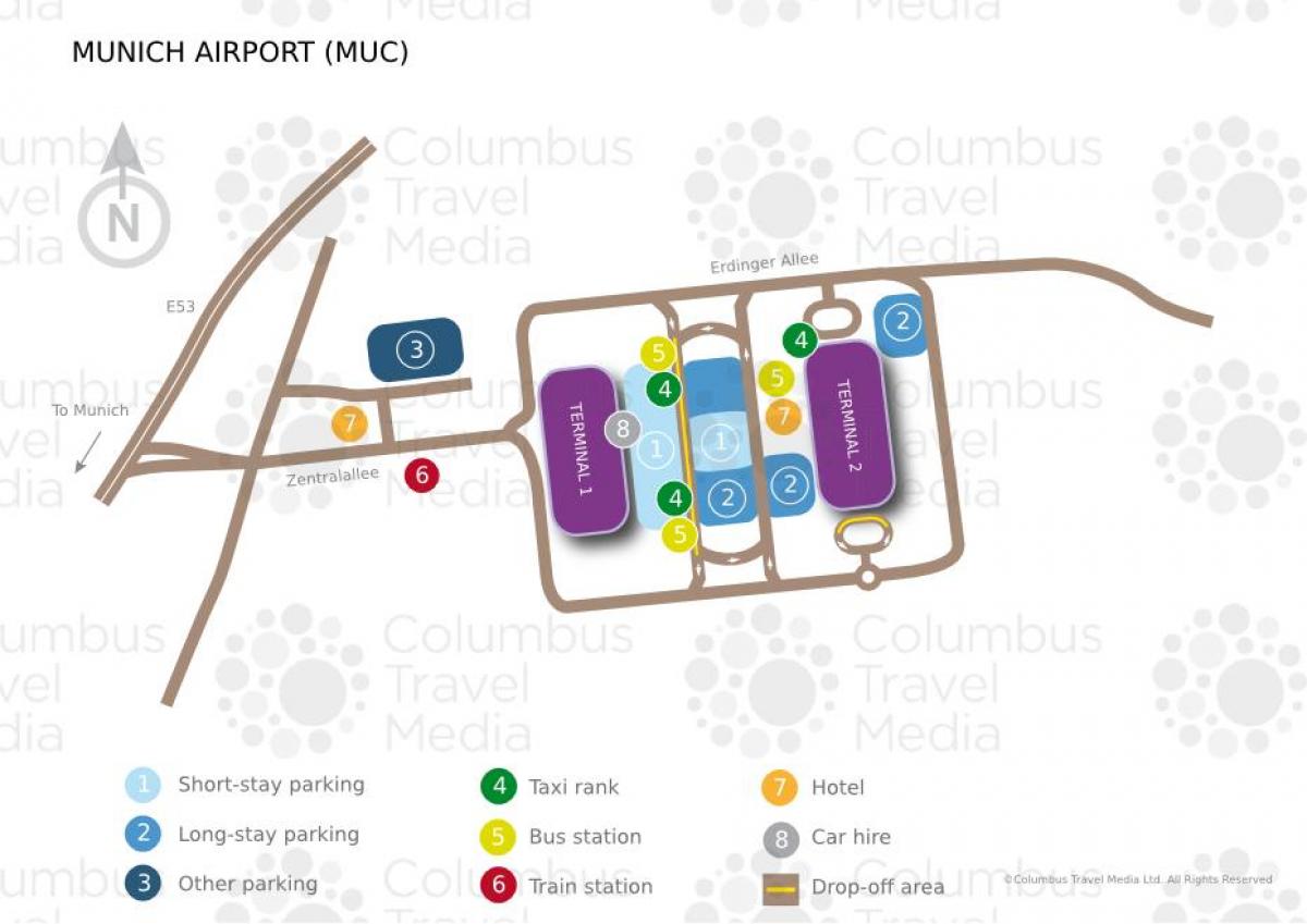 Karta från münchens flygplats och tågstation