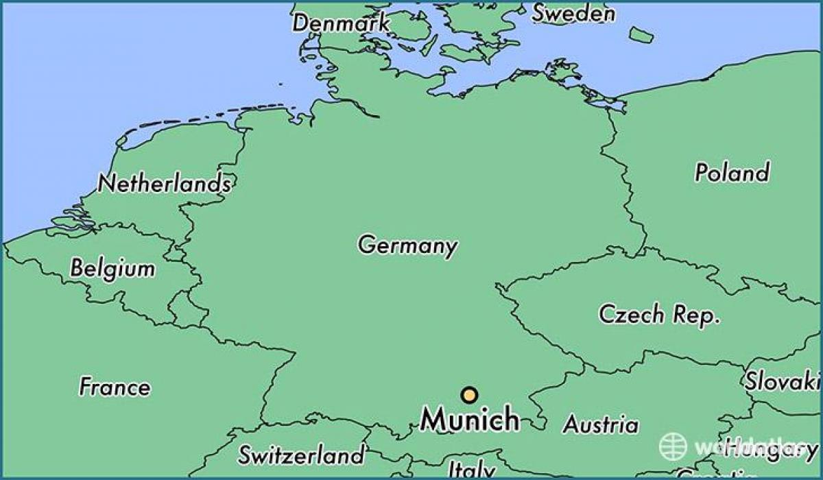münchen tyskland på en karta