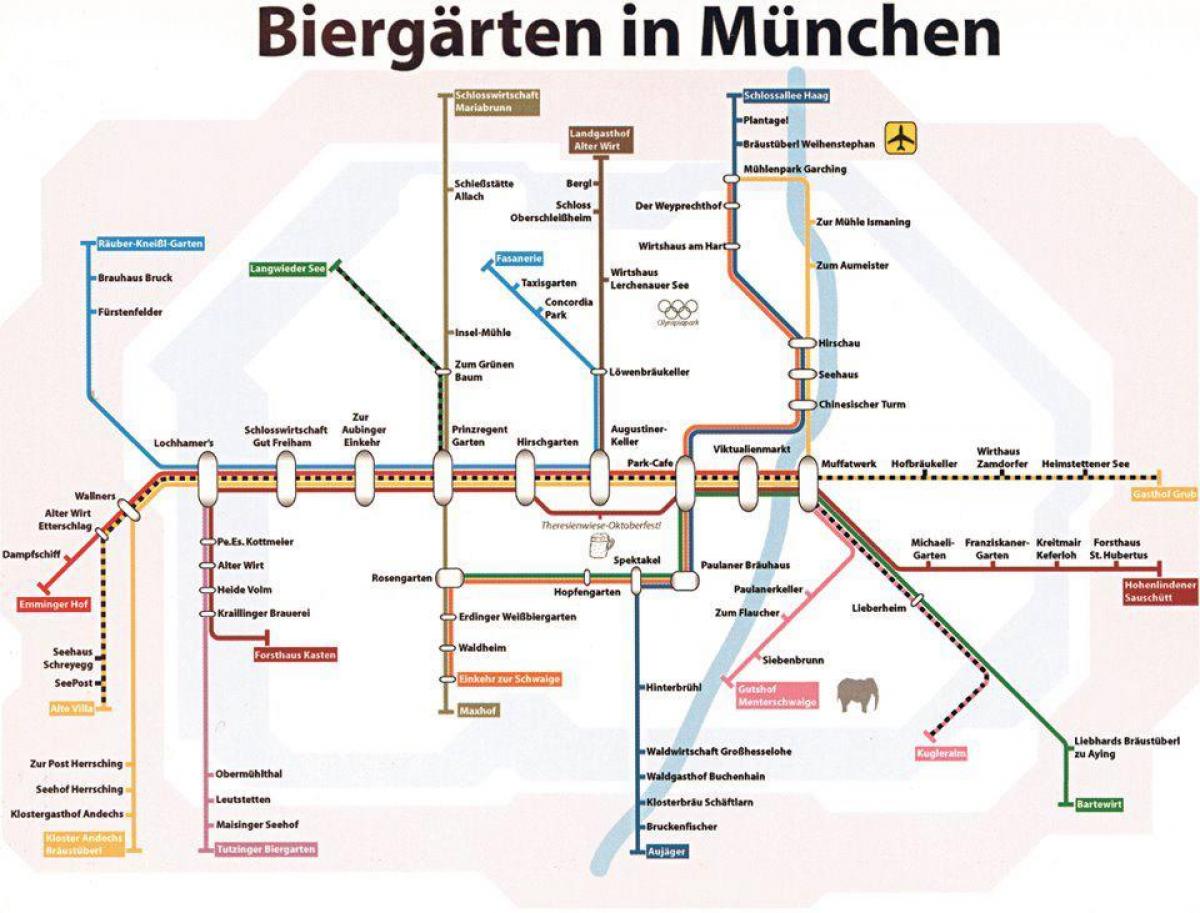 Karta över münchen öl trädgård