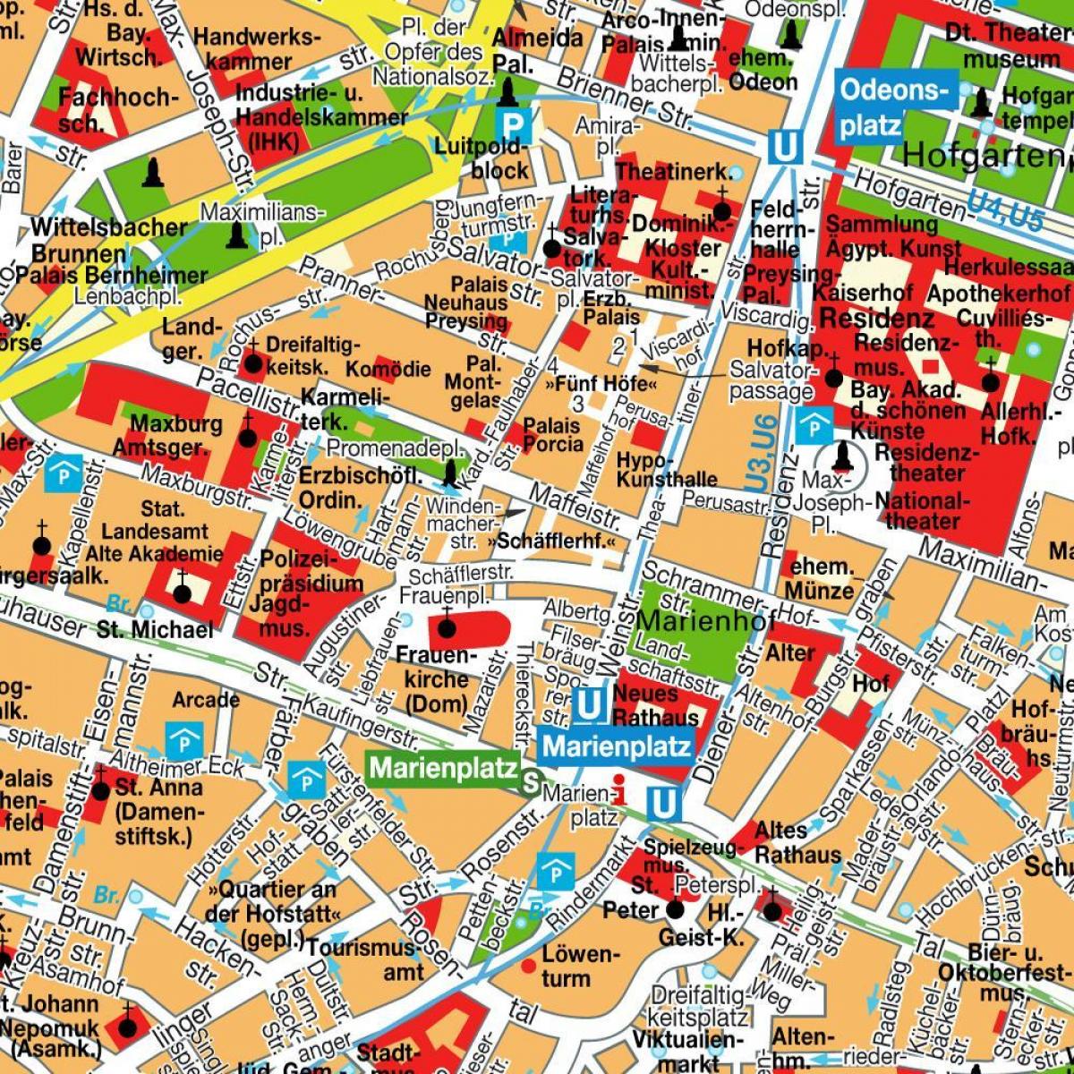 street karta över münchens centrum