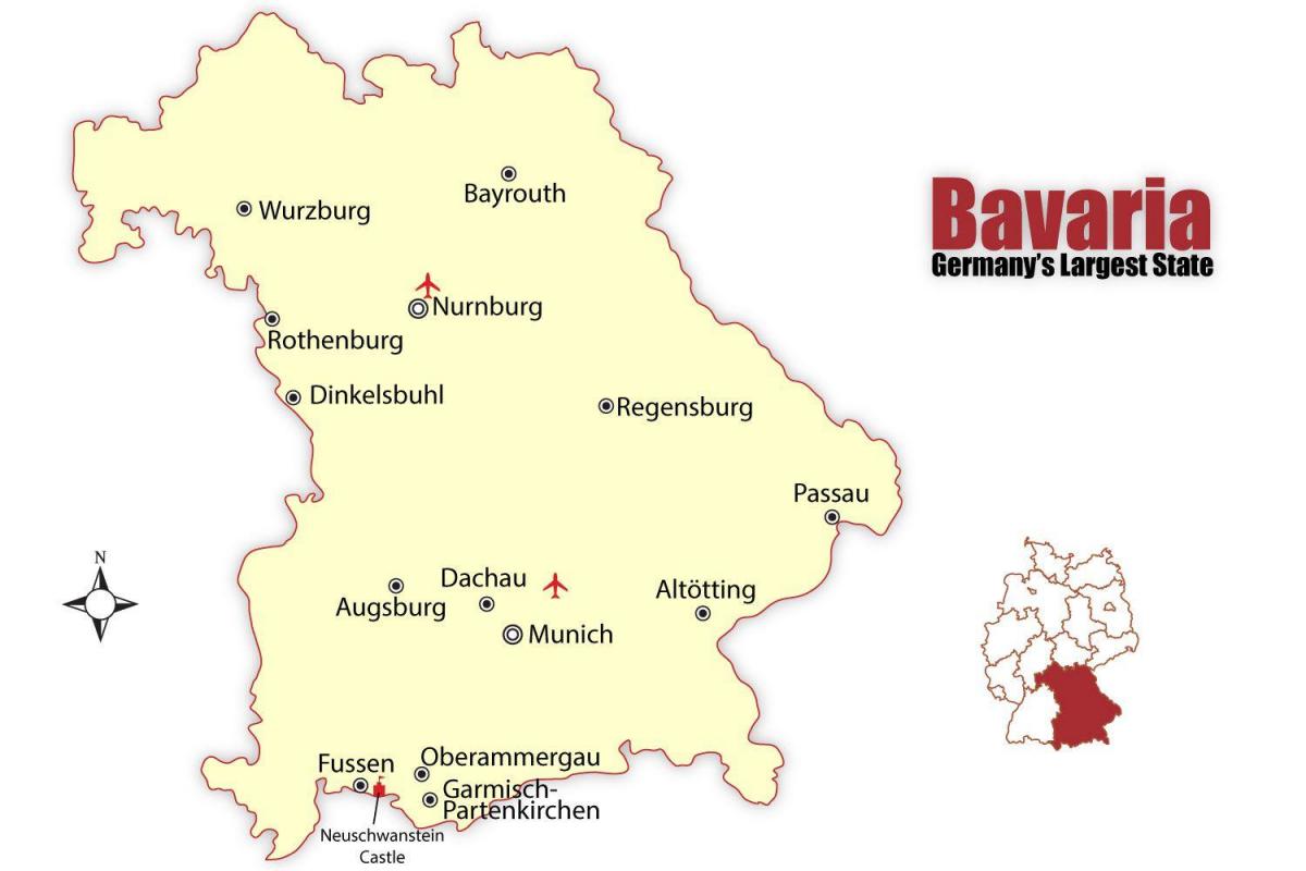 Karta över tyskland visar münchen