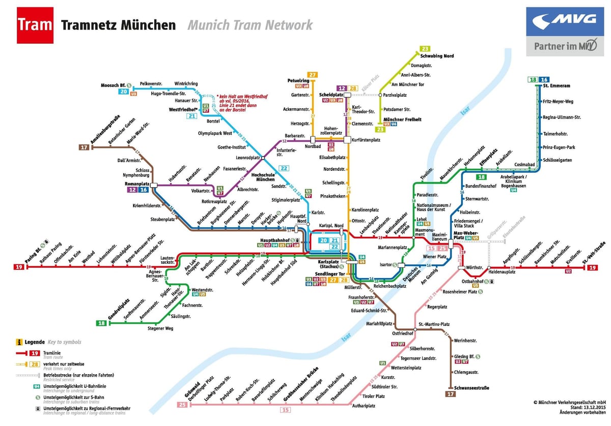 Karta över münchen spårvagn