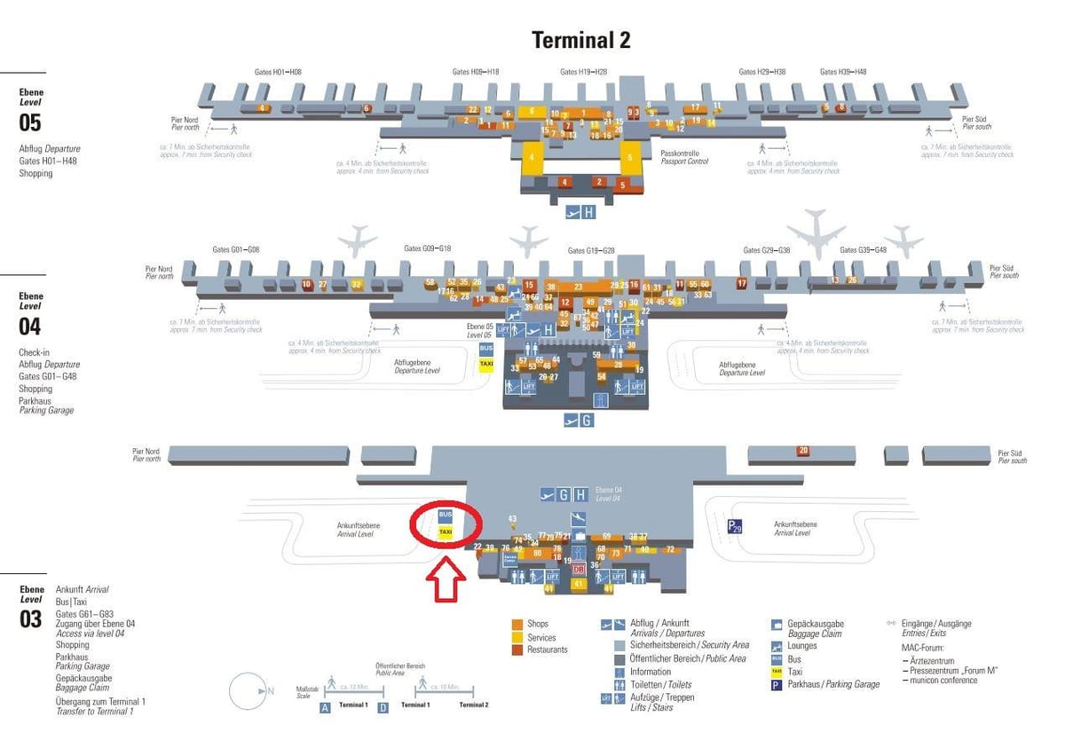 Karta över münchen terminal 2 