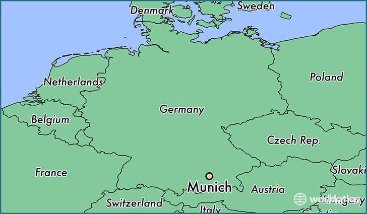 münchen i världen karta
