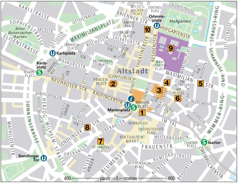 Karta över münchen gamla stan