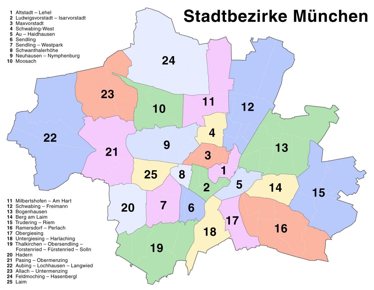 karta ÖVER münchen förorter