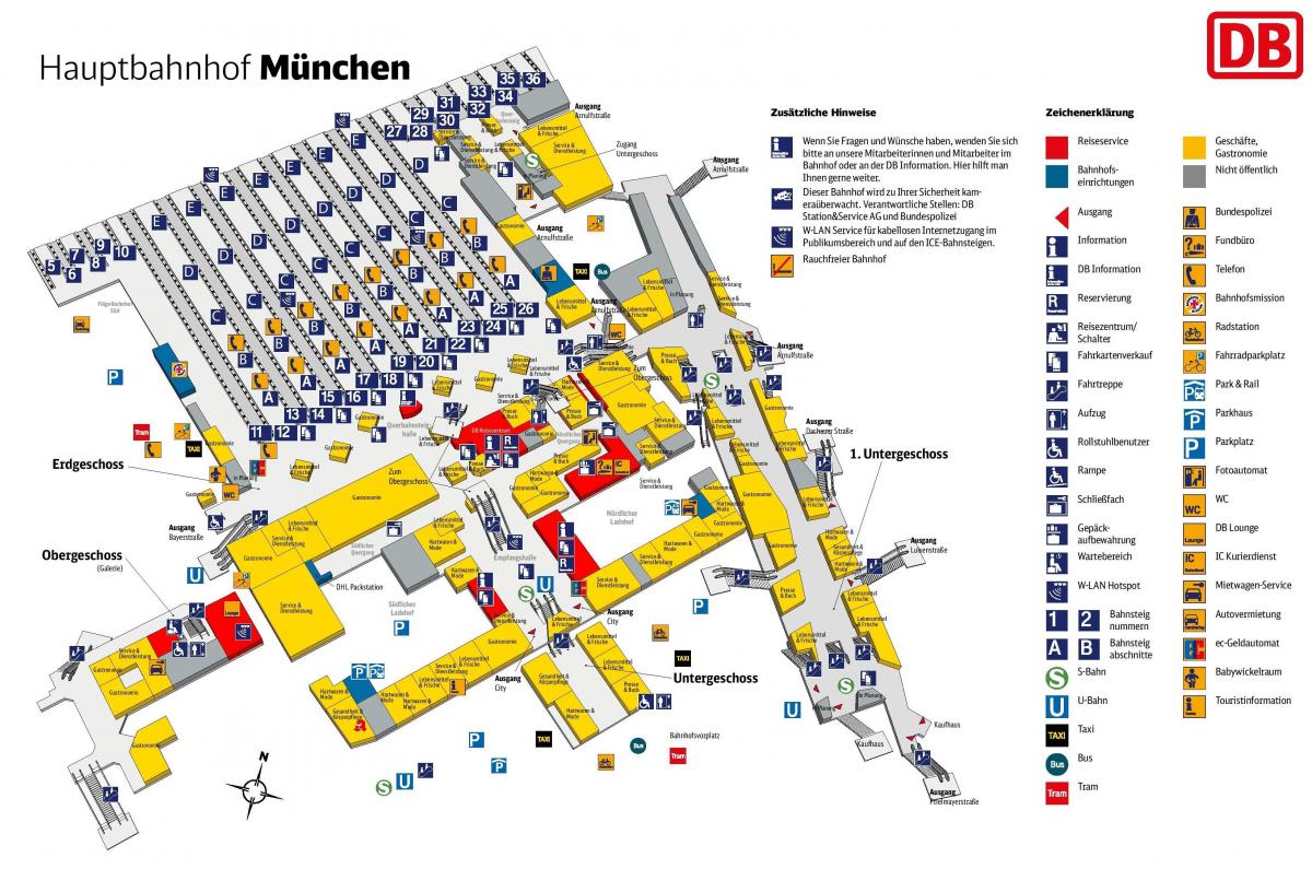 Karta över münchen hbf station