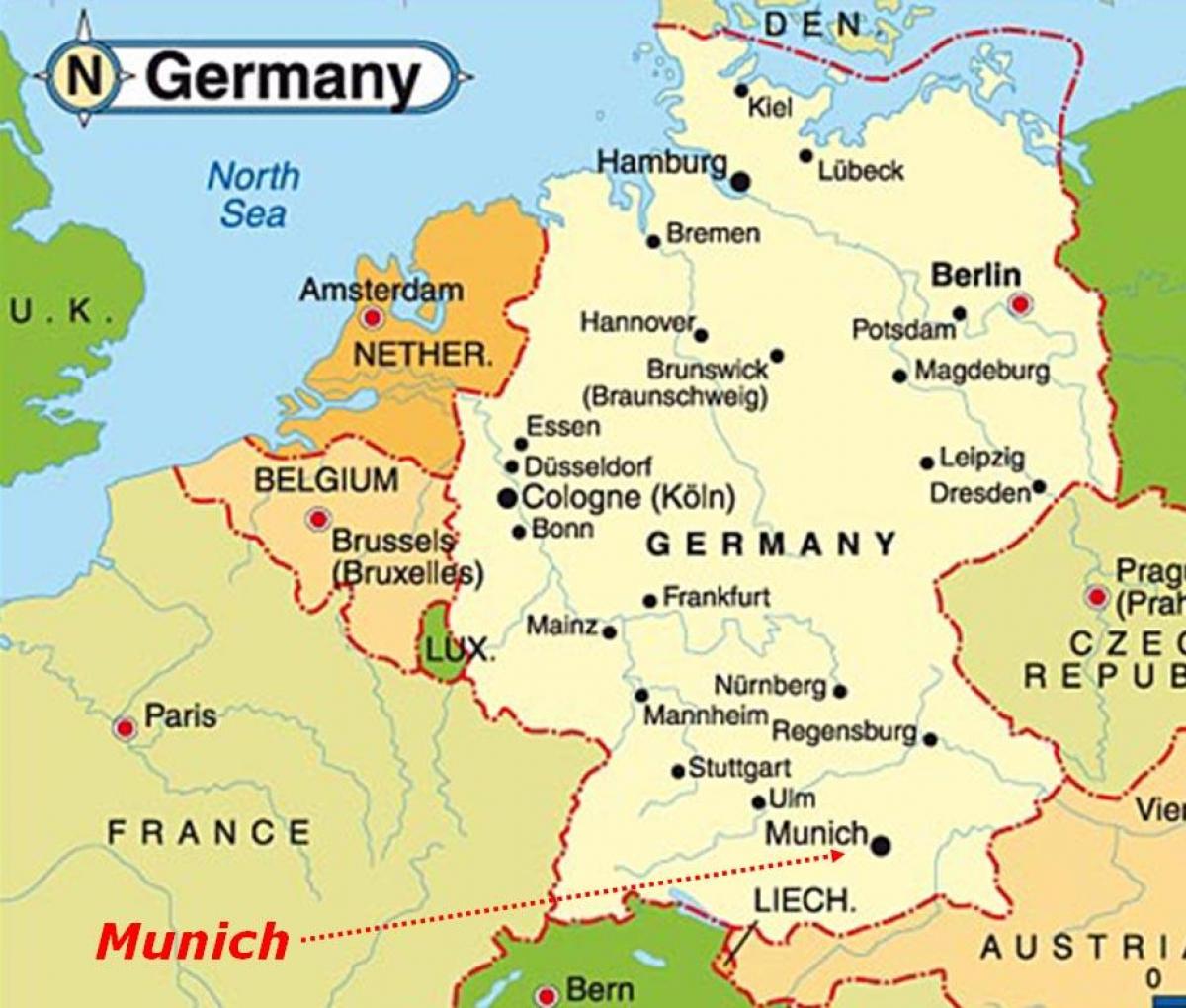 Karta över münchen europa