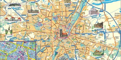 Karta över staden i münchen, tyskland