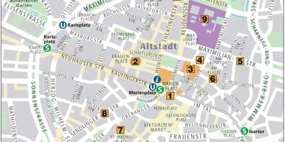 Karta över münchen gamla stan